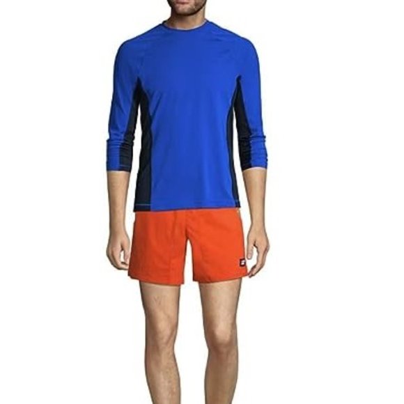 NWT Lands' End Men's Crew Neck Long Sleeve Rash Guard UPF 50 L $60 FLI155 - Picture 4 of 5